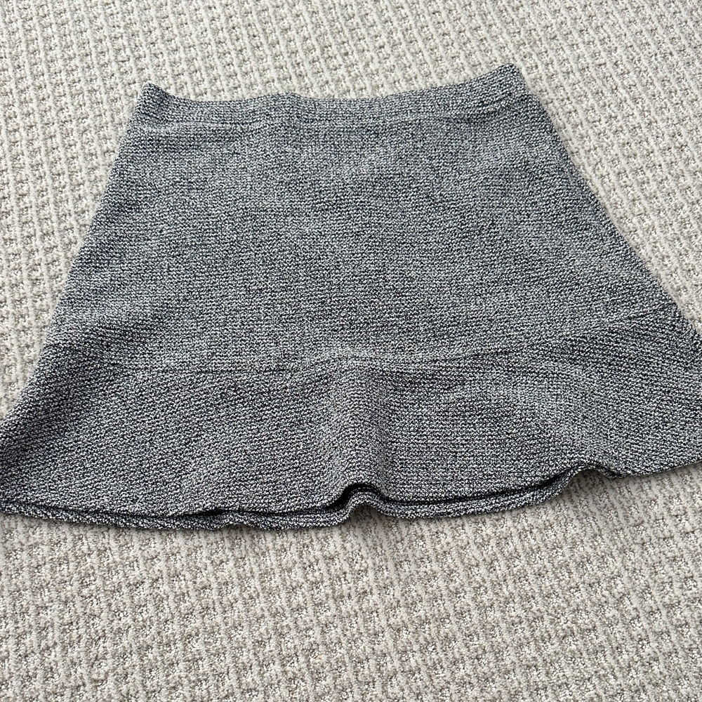 LOFT Charcoal Textured Mini Skirt